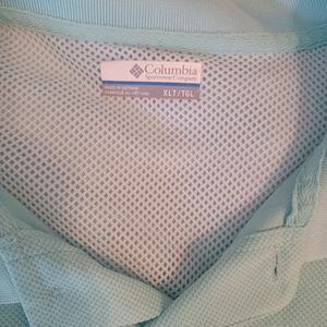 Mens Columbia 2xl turquoise short sleeve